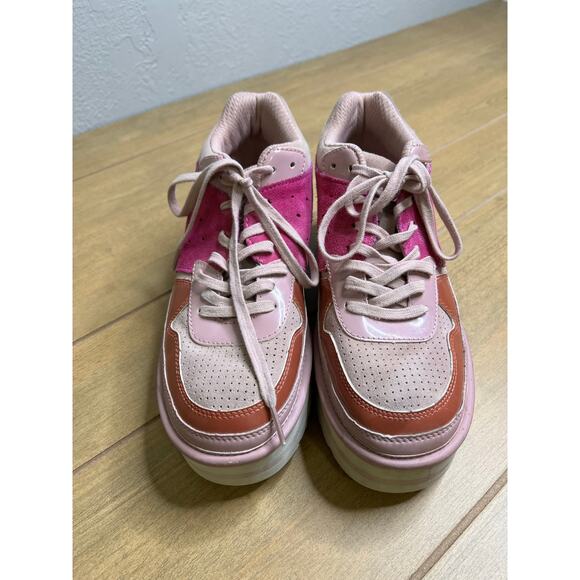 UGG Platform Sneakers Pink Suede Leather Chunky Womens Size 9 - Picture 11 of 16